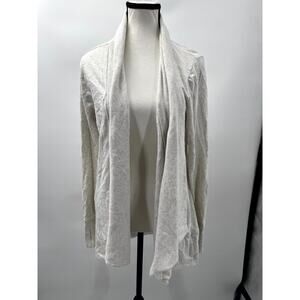 Athleta Cardigan Sweater‎ Women's Small White Stretch Knitted Thamhole Sleeve